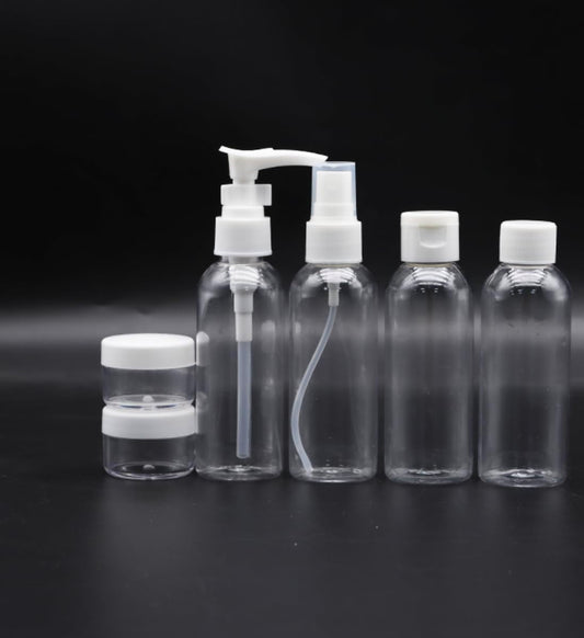 BLOMBLAUM Kit liquidi aereo 100ml | Contenitori da viaggio per liquidi | Porta shampoo aereo | Flaconi da viaggio 100 ml | Porta sapone da viaggi | Recipiente per shampoo e creme