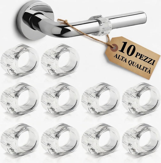 Paracolpi per Maniglia Porta Set da 10 Protezioni in Silicone Trasparente, Antiurto e Antigraffio