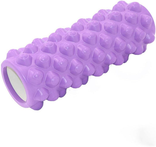 Rullo Massaggio Muscolare Foam Roller Viola 33 cm x 13,5 cm, Rullo in Schiuma EVA ad Alta Densità per Massaggio Muscolare, Fisioterapia, Pilates, Yoga, Fitness, Schiena, Gambe Braccia