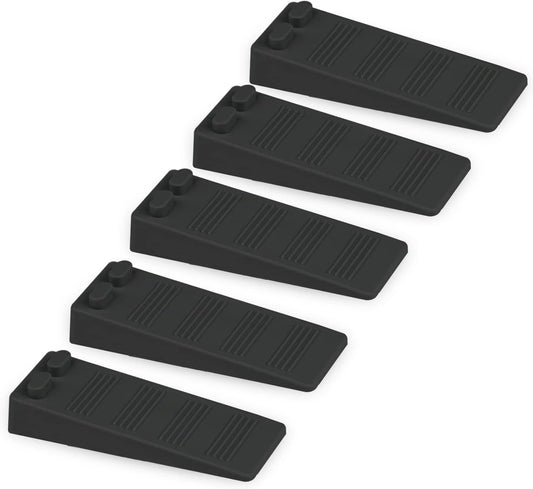 10 Pezzi cuneo fermaporta gomma, Altezza Regolabile Antiscivolo Antigraffio ferma porta da pavimento, ferma porte Protezioni per Balcone, Camerette, Cucina, Bagno, Ufficio, Hotel (Nero)