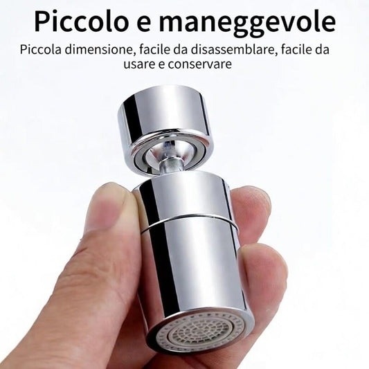 aeratore rubinetto cucina 360° girevole rompigetto universale con 2 modalità di getto, prolunga rubinetto antispruzzo con filtri e adattatori, aeratore per lavello cucina e bagno