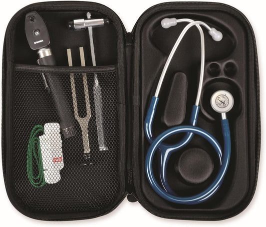 Porta fonendoscopio rigido nero | custodia stetoscopio protettiva uso medico | fodera fonendoscopio per stetoscopi a tubo singolo | porta stetoscopio viaggio lavoro ospedale