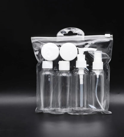 Set Contenitori da Viaggio per Liquidi 100 ml – Flaconi Riutilizzabili per Aereo