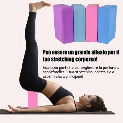 Blocchi Yoga in Schiuma ad Alta Densità – Set da 2, Leggeri e Antiscivolo per Pilates, Fitness e Stretching