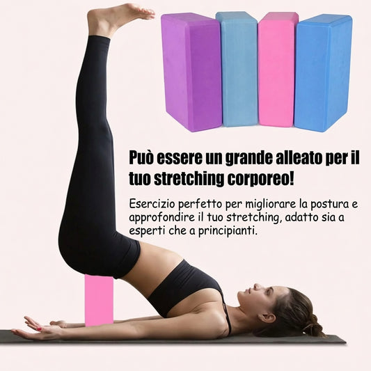 Blocchi Yoga in Schiuma ad Alta Densità – Set da 2, Leggeri e Antiscivolo per Pilates, Fitness e Stretching