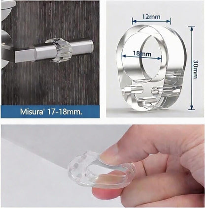 Paracolpi per Maniglia Porta Set da 10 Protezioni in Silicone Trasparente, Antiurto e Antigraffio