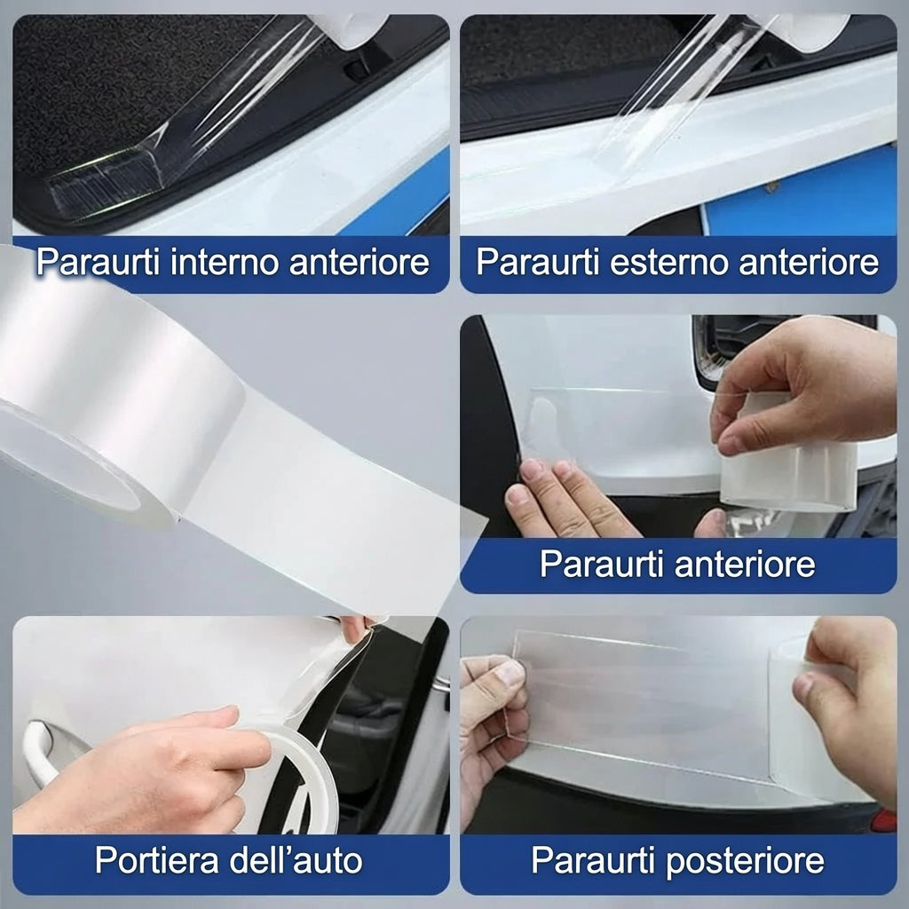 Rotolo Pellicola Protettiva Trasparente per Auto, Moto e Bicicletta – Antigraffio, 5 × 10 m