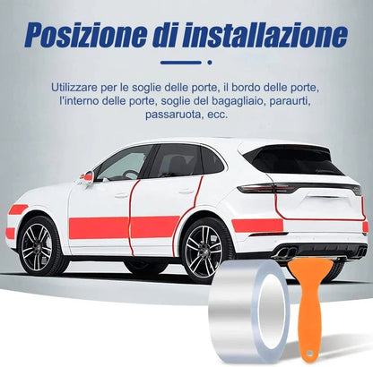 Rotolo Pellicola Protettiva Trasparente per Auto, Moto e Bicicletta – Antigraffio, 5 × 10 m