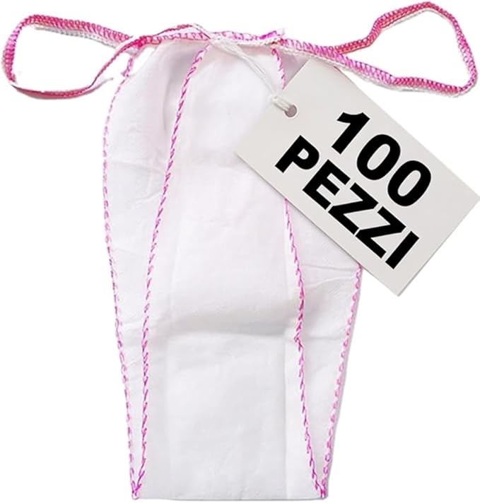 Slip Tanga Monouso Donna in TNT Confezione da 100 Pezzi per Estetica, SPA e Trattamenti